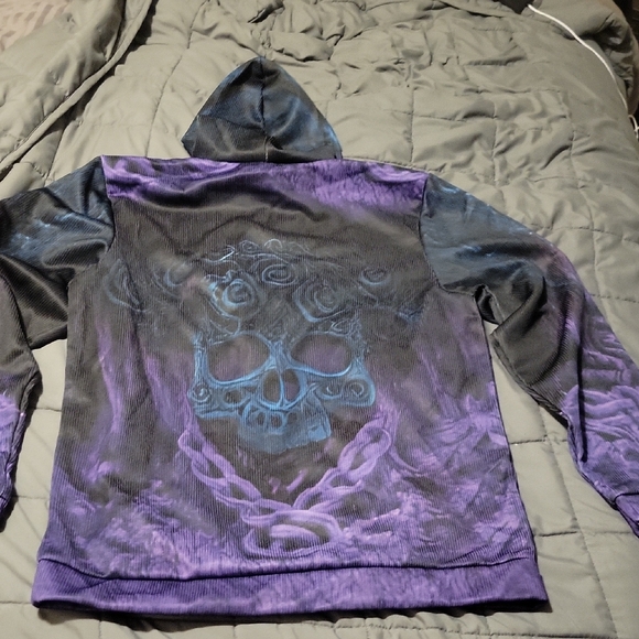 Purple and Black Skull Hoodie - Picture 2 of 3